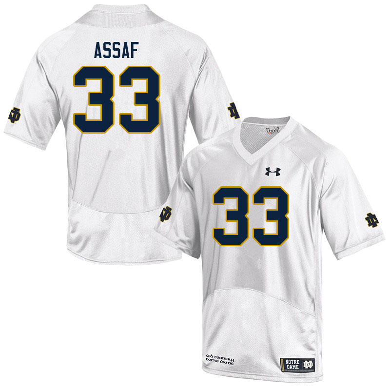 Men #33 Sam Assaf Notre Dame Fighting Irish College Football Jerseys Sale-White